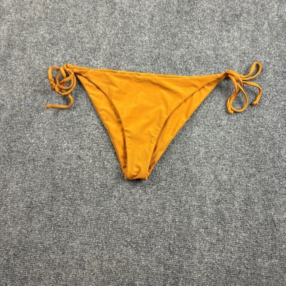 VOLCOM Women’s Mustard Yellow String Bikini Swimsuit Bottoms size: Medium